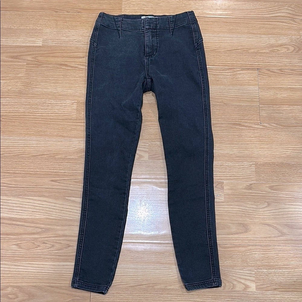 Free People Women's Faded Black Jeans Trouser Style Denim Size 26